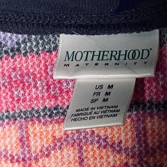 4/$25 Motherhood Maternity Fall Blooms Stripe Top Long Tab Sleeve Thermal Size M - Picture 4 of 12